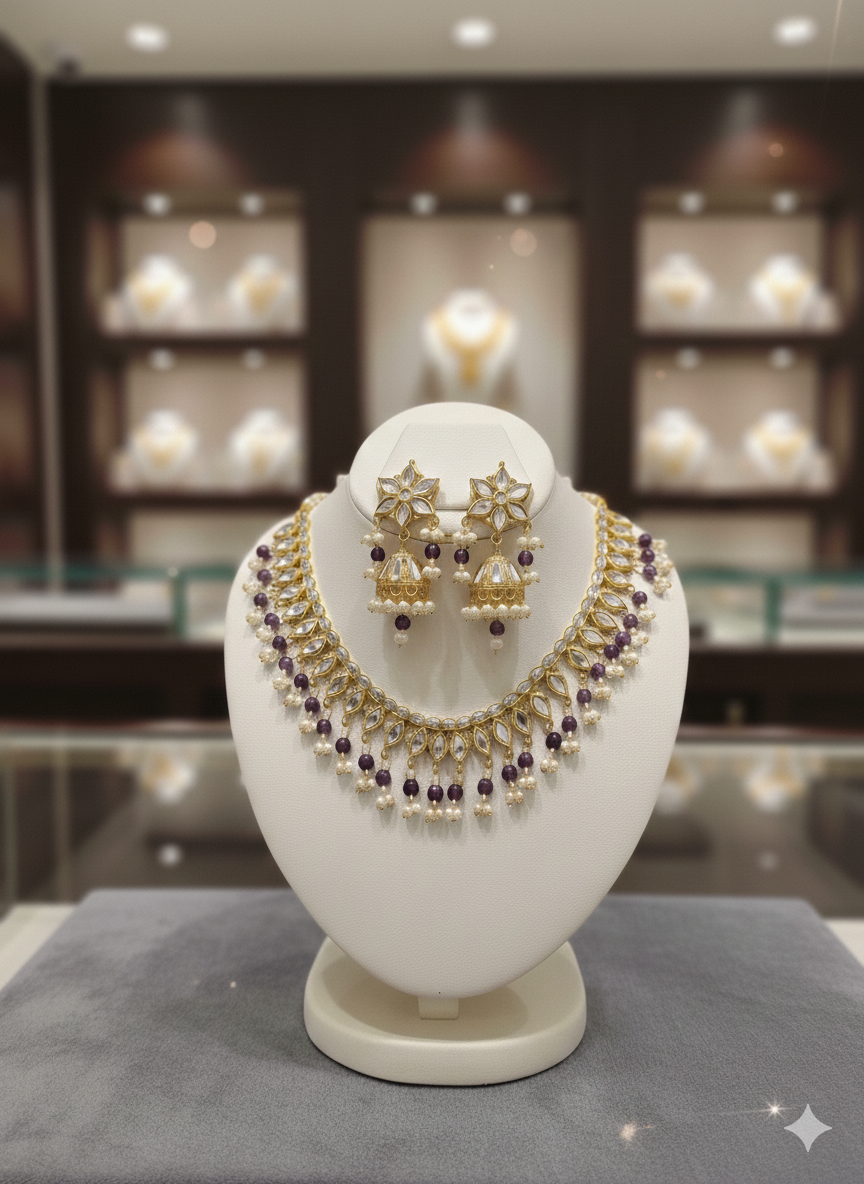 Royal Pearl Polki Set